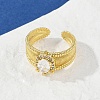 Brass Micro Pave Cubic Zirconia Open Cuff Rings for Women RJEW-U059-01G-02-2