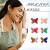 12Pcs 6 Colors Opaque Resin & Walnut Wood Connector Charms RESI-TA0002-70-8