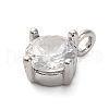 925 Sterling Silver Clear Cubic Zirconia Flat Round Charms STER-U009-07P-02-2