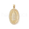 Brass Clear Cubic Zirconia Pendants KK-Z050-20G-1