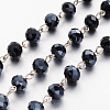 Handmade Rondelle Glass Beads Chains for Necklaces Bracelets Making X-AJEW-JB00120-07-1