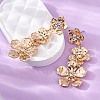Flower Zinc Alloy Dangle Stud Earrings EJEW-Z107-02G-2