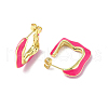 Enamel Twist Square Stud Earrings EJEW-P214-23G-04-2