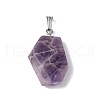 Natural Amethyst Pendants G-F739-03P-01-2