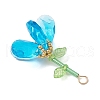 Handmade Glass Beaded Flower Pendants PALLOY-MZ00742-04-3