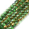 Half Plated Electroplate Transparent Glass Beads Strands EGLA-E060-02A-HP02-1