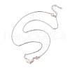 925 Sterling Silver Pave Clear Cubic Zirconia Heart Pendant Necklaces for Women NJEW-D315-04P-4