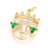 Brass Micro Pave Cubic Zirconia Pendants ZIRC-G166-23G-1