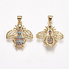 Brass Micro Pave Cubic Zirconia Pendants ZIRC-A009-06G-2