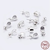 925 Sterling Silver Cup Pearl Bail Pin Pendants STER-F036-07S-3mm-3