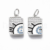 Brass Micro Pave Cubic Zirconia Charms KK-R133-048P-NF-1