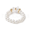 ABS Plastic Imitation Pearl Elastic Rings for Women RJEW-JR00898-4