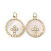 Brass Pendants Pave Shell KK-L208-76G-1