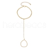 Brass Twisnted Curb Chains Finger Ring Bracelets for Women BJEW-JB11811-2