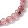 6.5mm Dyed Natural Green Jade Round Beaded Stretch Bracelets for Women BJEW-JB10844-02-4