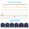 6Pcs Brass & 304 Stainless Steel Link Baseball Cap Chain AJEW-HS00002-2
