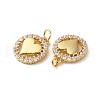 Rack Plating Brass Pave Cubic Zirconia Pendants KK-O142-32G-3