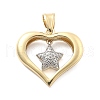 Rack Plating Brass with Cubic Zirconia Pendants KK-Q017-10D-G-1