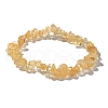 Chips Natural Citrine Beaded Stretch Bracelets X-BJEW-JB01826-08-3