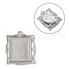 Brass Brass Pendant Cabochon Settings KK-V005-02P-03-1