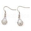 Rack Plating Brass Clear Cubic Zirconia Teardrop Dangle Earrings EJEW-T021-05P-1