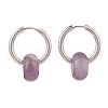 Natural Sodalite & Rose Quartz & Tiger Eye & Amethyst & Obsidian Bead Huggie Hoop Earrings EJEW-JE05092-4