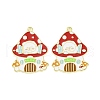 Golden Plated Alloy Enamel Pendants ENAM-Z017-09G-01-1