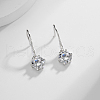 Elegant Vacation Style 925 Sterling Silver Cubic Zirconia Dangle Earrings for Women RS7094-1