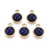 Dyed Natural Lapis Lazuli Half Round Charms STAS-N109-213D-G-1