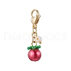 4Pcs Tomato Glass Seed Beaded Pendant Decorations HJEW-MZ00264-3