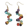 Spiral Natural & Synthetic Mixed Stone Dangle Earrings EJEW-TA00634-2
