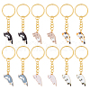 12Pcs 6 Colors Cute Cat Alloy Enamel Charm Keychains KEYC-PH01512-1