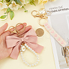 CRASPIRE 2Pcs 2 Styles Cotton & Iron & Alloy Keychain KEYC-CP0001-24C-3