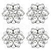 4Pcs Flower Alloy with Glass Rhinestone Shoe Buckle Clips AJEW-FG0003-64D-1