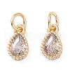 Brass Micro Pave Cubic Zirconia Charms ZIRC-E145-76G-1