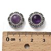 Brass Pave Natural Amethyst Multi-Strand Links KK-D366-01P-A-3