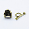 Brass Toggle Clasps KK-P130-080AB-NR-2
