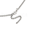 304 Stainless Steel Crystal Rhinestone Double Ring Pendant Rolo Chain Necklaces NJEW-JN05313-5