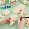 AHADERMAKER 9Pcs 3 Styles Unfinished Wood Flower Ornaments DIY-GA0007-09-3