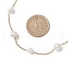 2Pcs 2 Colors Round Shell Pearl & 304 Stainless Steel Handmade Link Chain Necklaces NJEW-JN05301-5