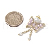Glass Seed Beaded Butterfly Pendants PALLOY-MZ00649-04-2