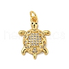 Brass Micro Pave Cubic Zirconia Pendants KK-N254-129B-G-1