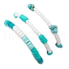 3Pcs 3 Styles Flat Round Handmade Polymer Clay Beads Beaded Stretch Bracelets BJEW-TA00583-3