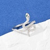 925 Sterling Silver Cuff Rings RJEW-D315-01P-1