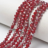 Electroplate Opaque Solid Color Glass Beads Strands EGLA-A034-P4mm-J08-1