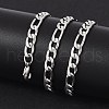 Tarnish Resistant Fashionable 304 Stainless Steel Figaro Chain Necklaces for Men STAS-A028-N017P-4
