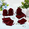 Beebeecraft 25Pcs Rectangle Velvet Drawstring Pouches TP-BBC0001-04B-02-4