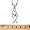 304 Stainless Steel Religion Jesus Fish Pendant Necklaces NJEW-H065-05P-3