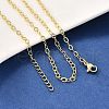 Brass Textured Cable Chain Necklaces NJEW-M108-34G-4