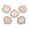 Natural Rose Quartz Faceted Oval Links G-B126-01G-09-1